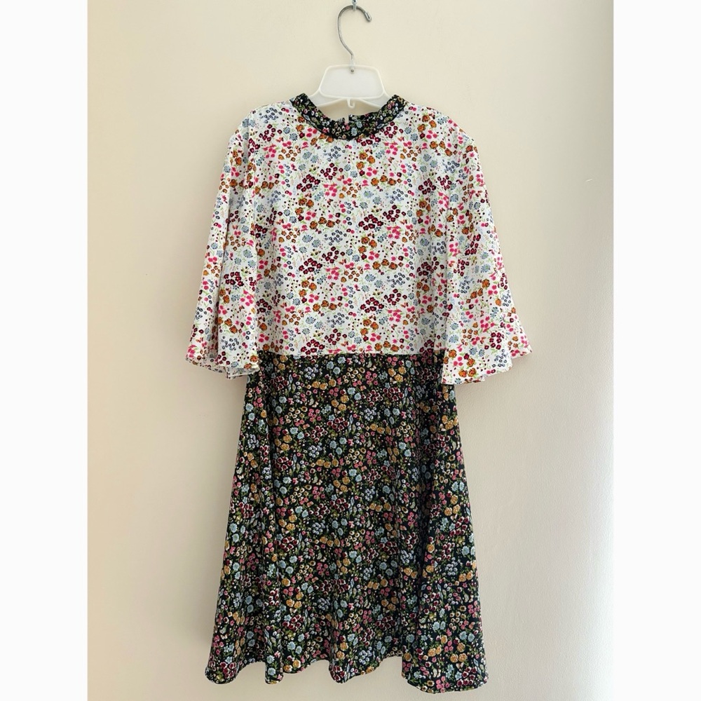 ASOS Floral Print Dress - White and Black